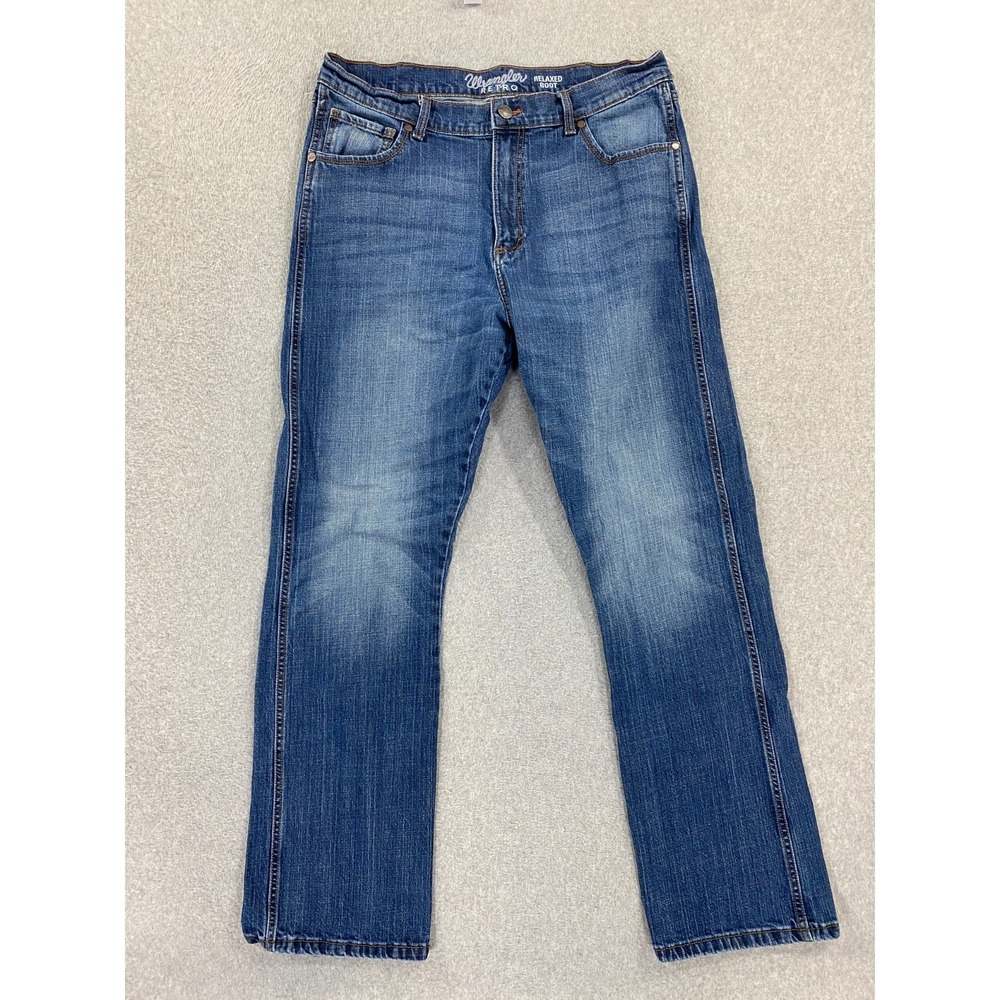 Wrangler Retro Relaxed Boot Jeans 36x34 (Fits 35x32.5) Med Wash Cowboy Western